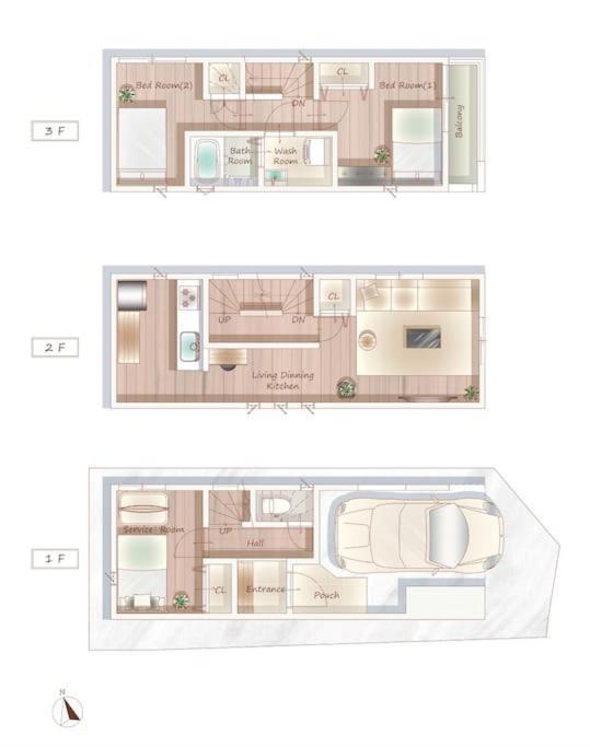 東京新築85平米駅徒歩6分最大8名無料駐車場東京上野秋葉原駅直通 Apartment *